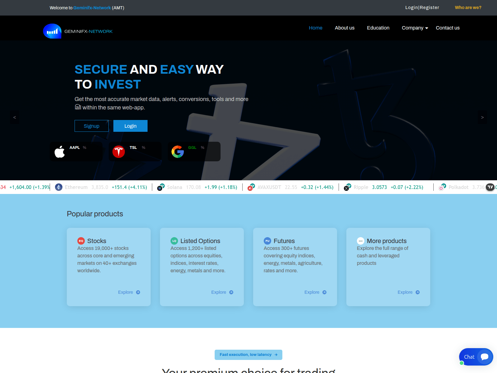 Screenshot of geminifxnet-work.org