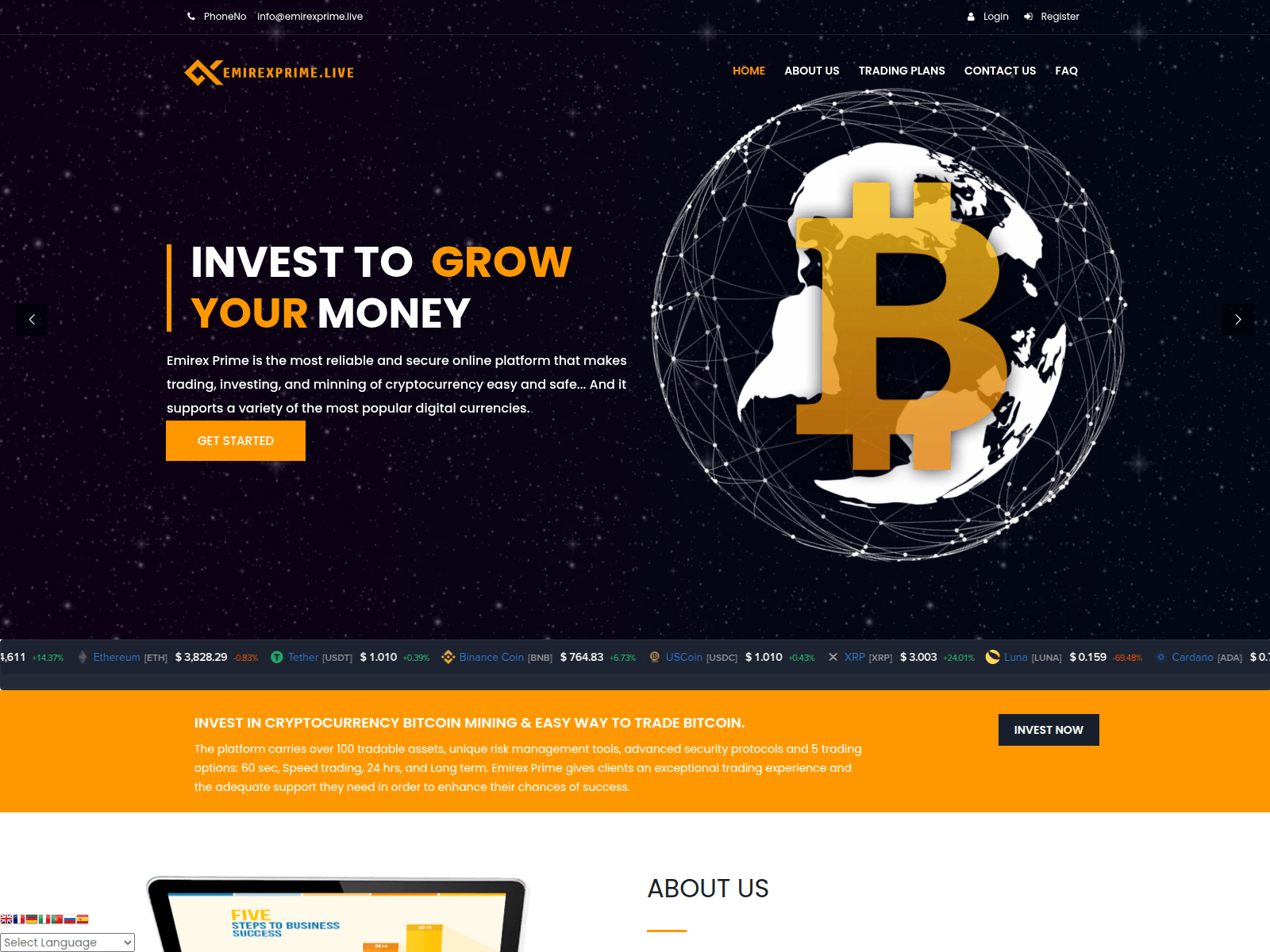 Forensic screenshot of emirexprime.live