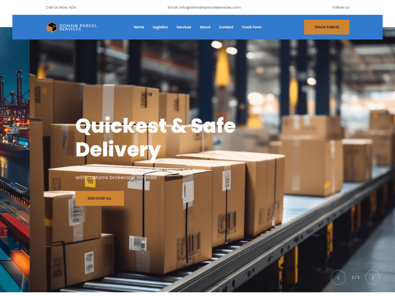 Forensic screenshot of domainparcelservices.com