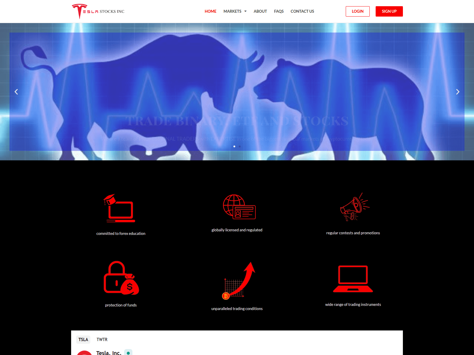 Forensic screenshot of teslastocks-inc.net
