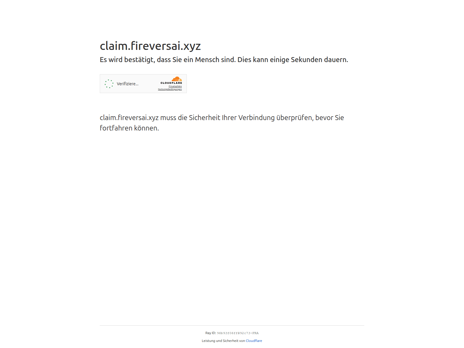 Screenshot of claim.fireversai.xyz