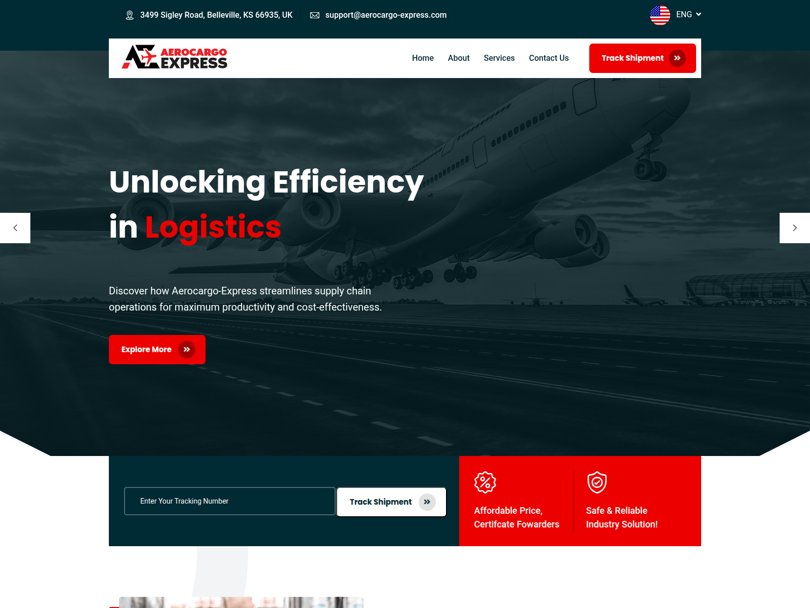 Screenshot of aerocargo-express.com