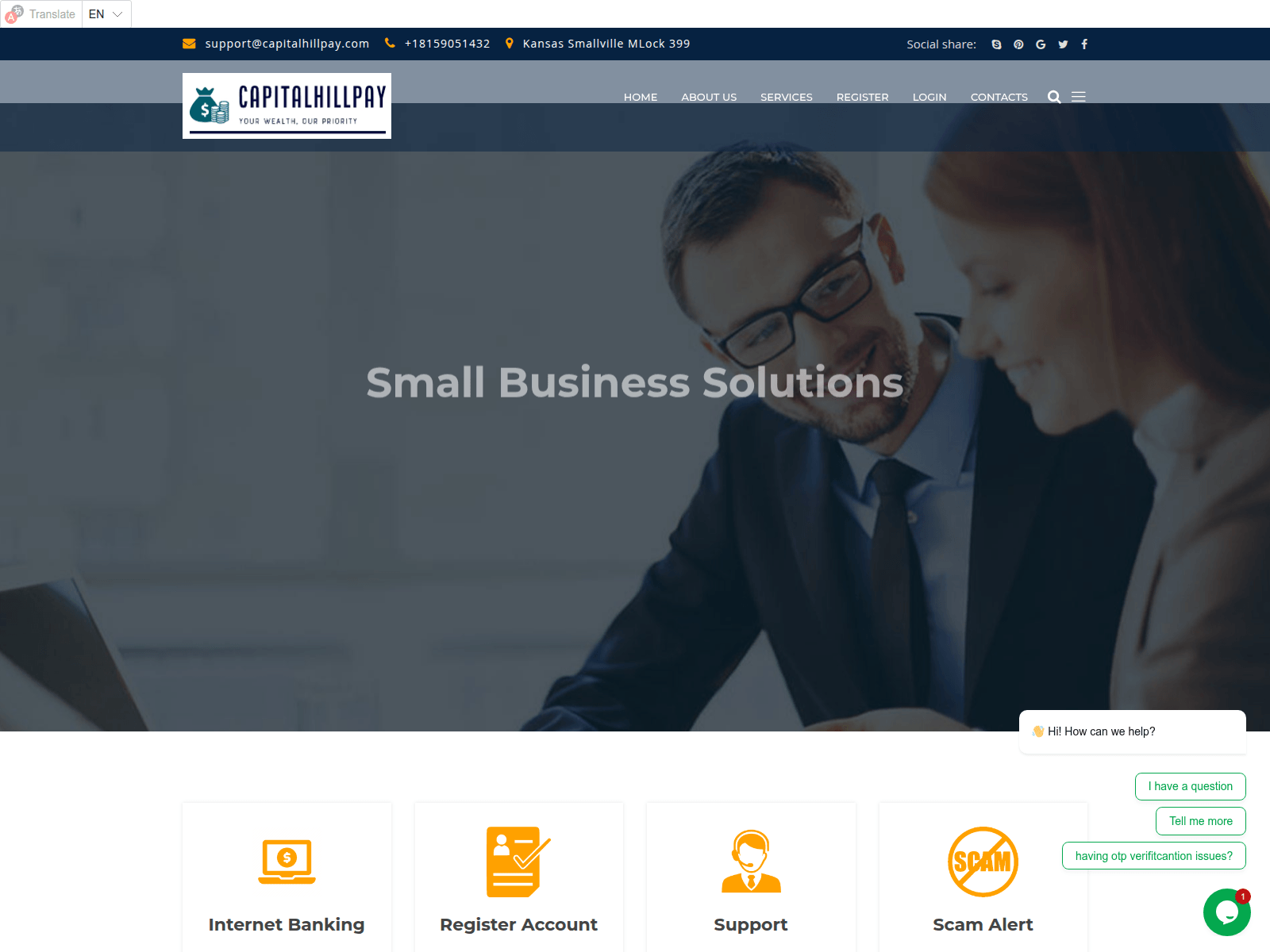 Screenshot of capitalhillpay.com