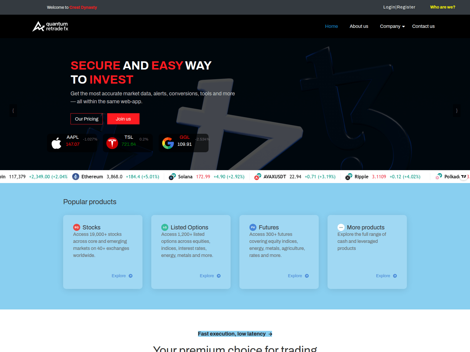 Screenshot of www.crestdynasty.com