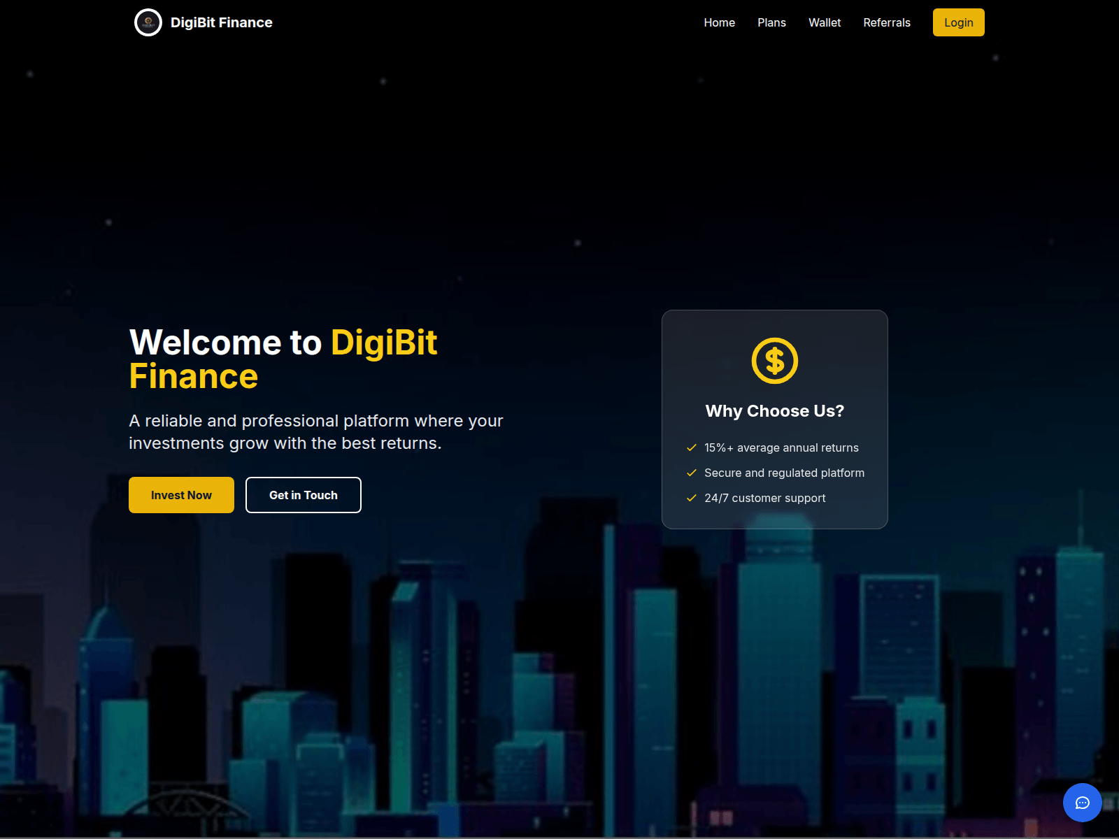 Screenshot of digibitfinance.com