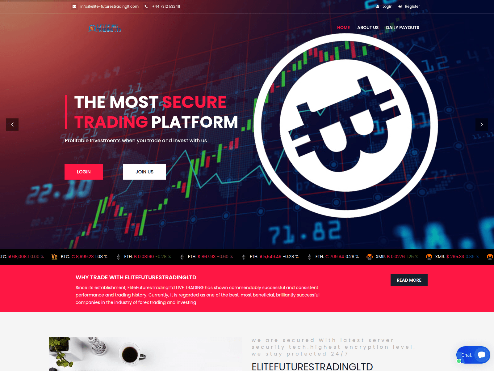 Forensic screenshot of elite-futurestradinglt.com