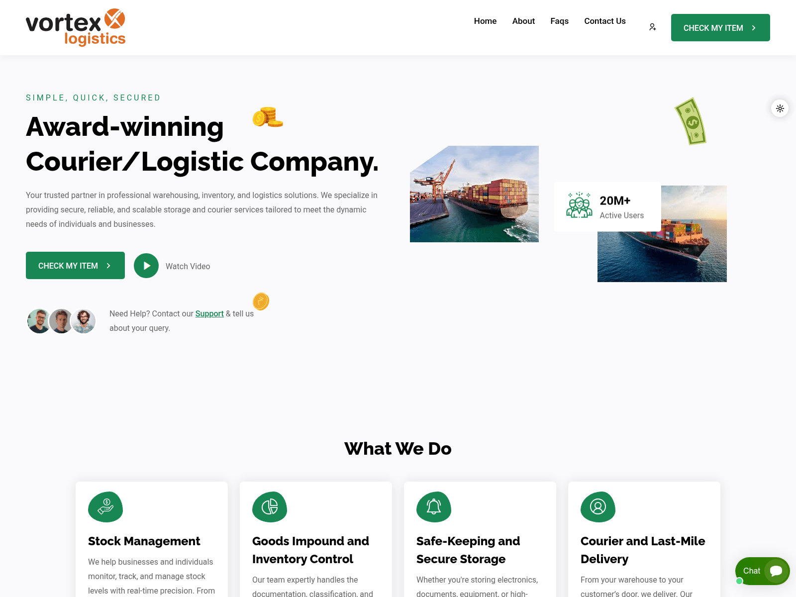 Forensic screenshot of freight.vortexpro-cargo.top