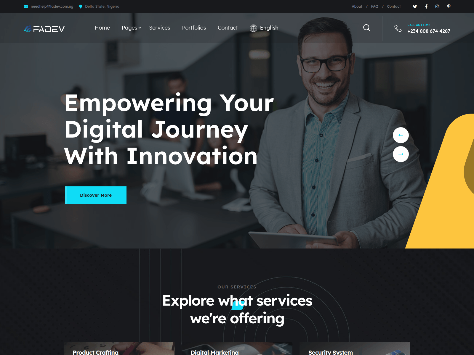 Screenshot of fadev.com.ng