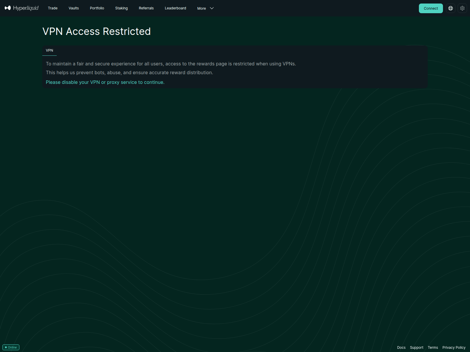 Screenshot of redeem.points-hyperliquid.com
