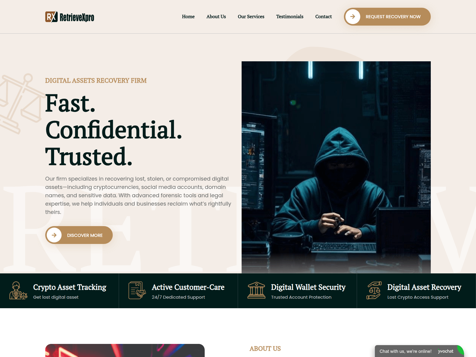Screenshot of retrievexpro.com
