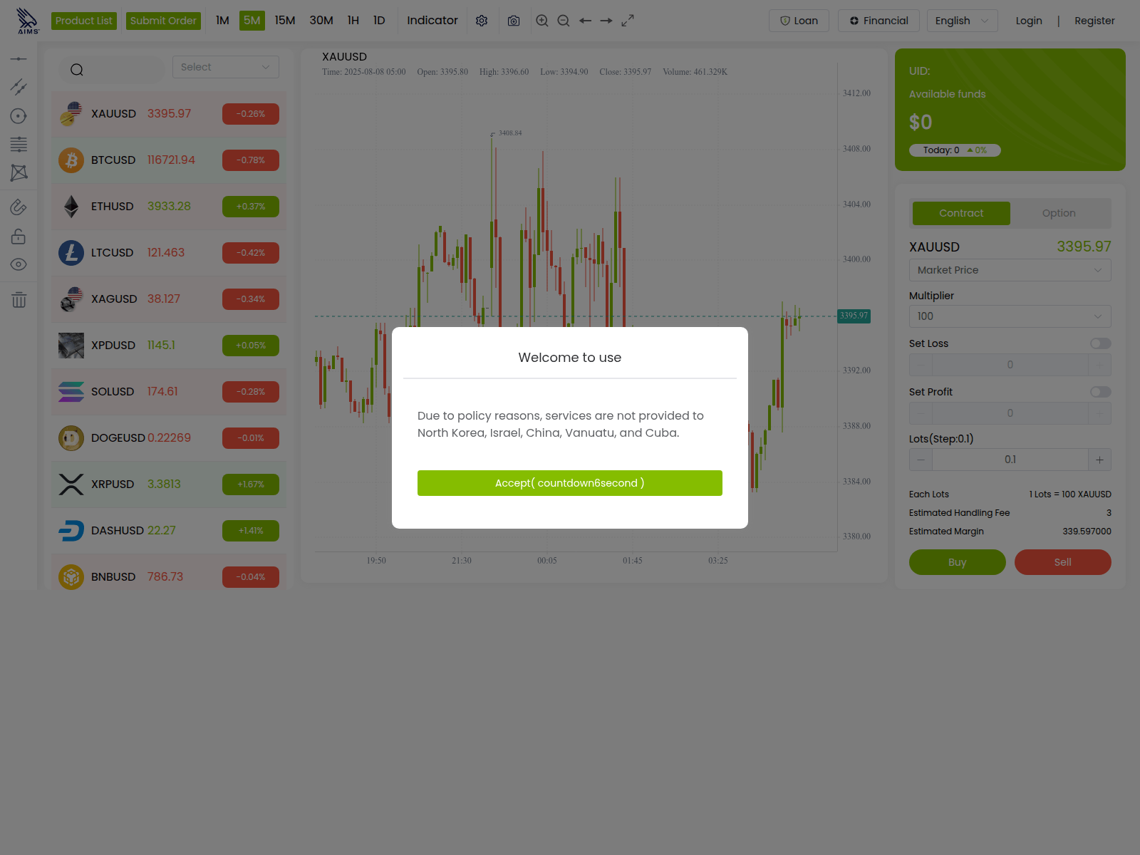 Screenshot of markets-vipaims.com