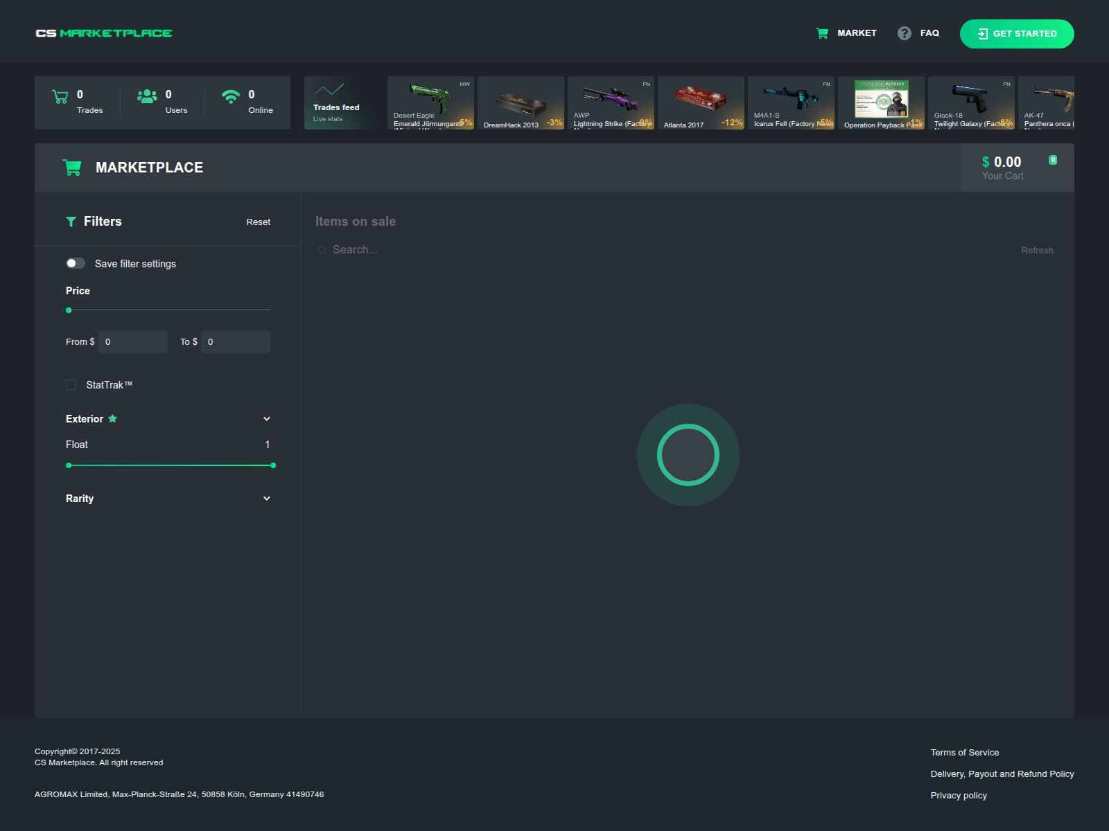 Forensic screenshot of csmarketplace.net