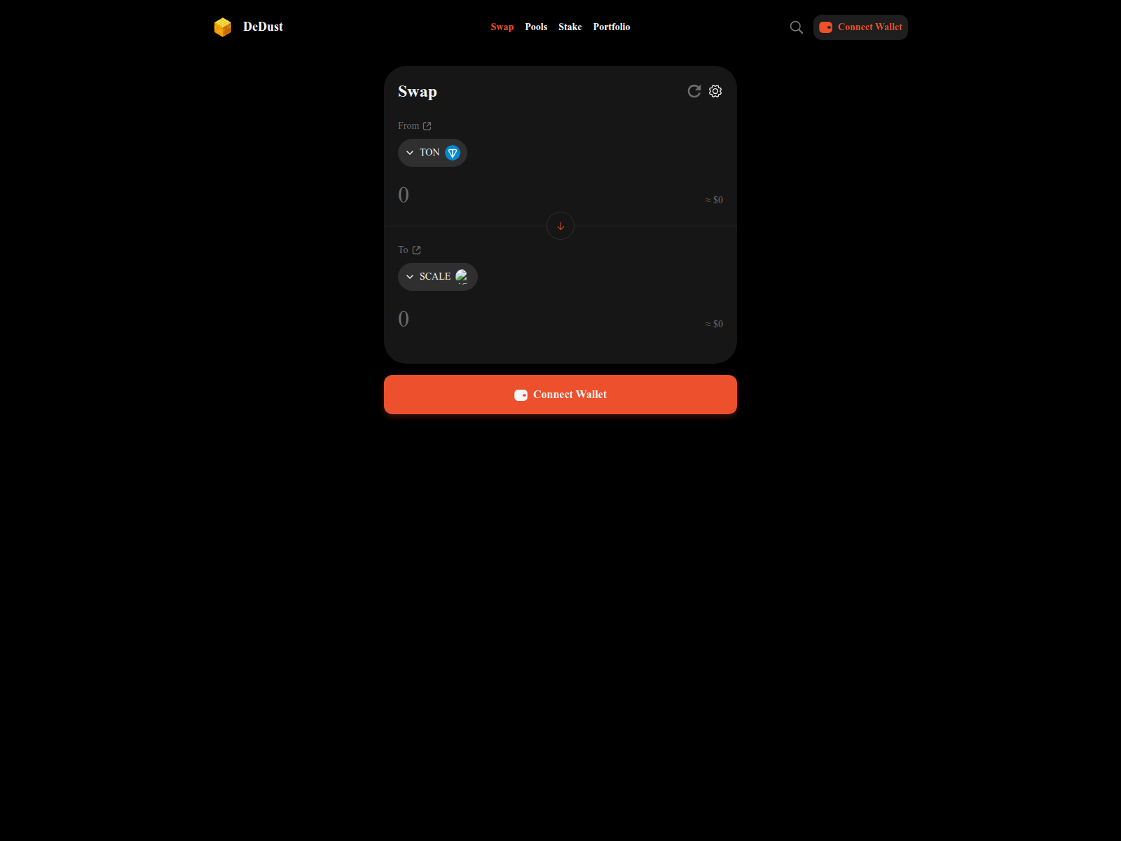 Forensic screenshot of www.dedust-swap.com