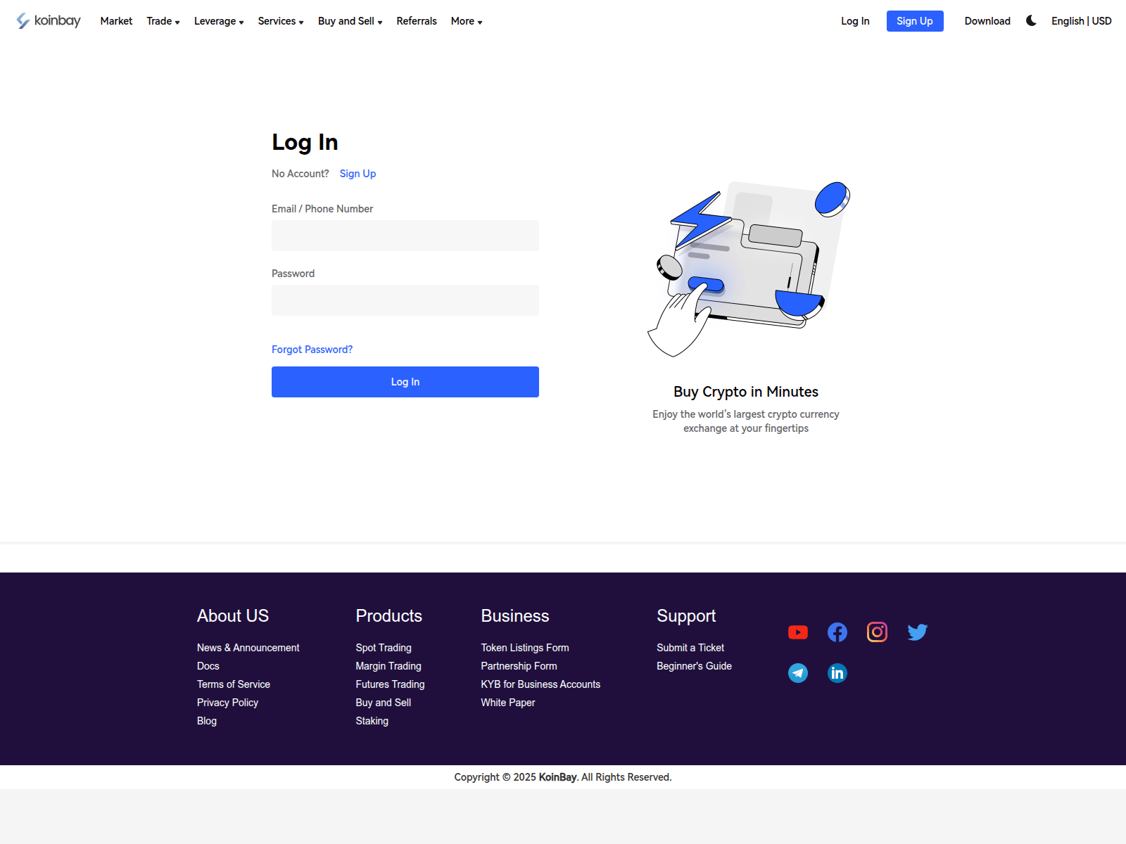 Forensic screenshot of koinbay-login-exchange.com