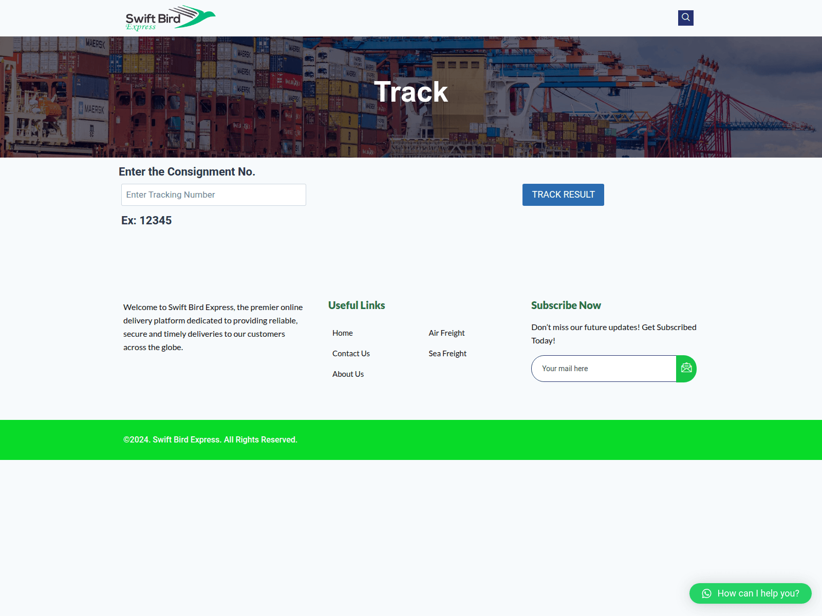Screenshot of track.swiftexpresslimited.com