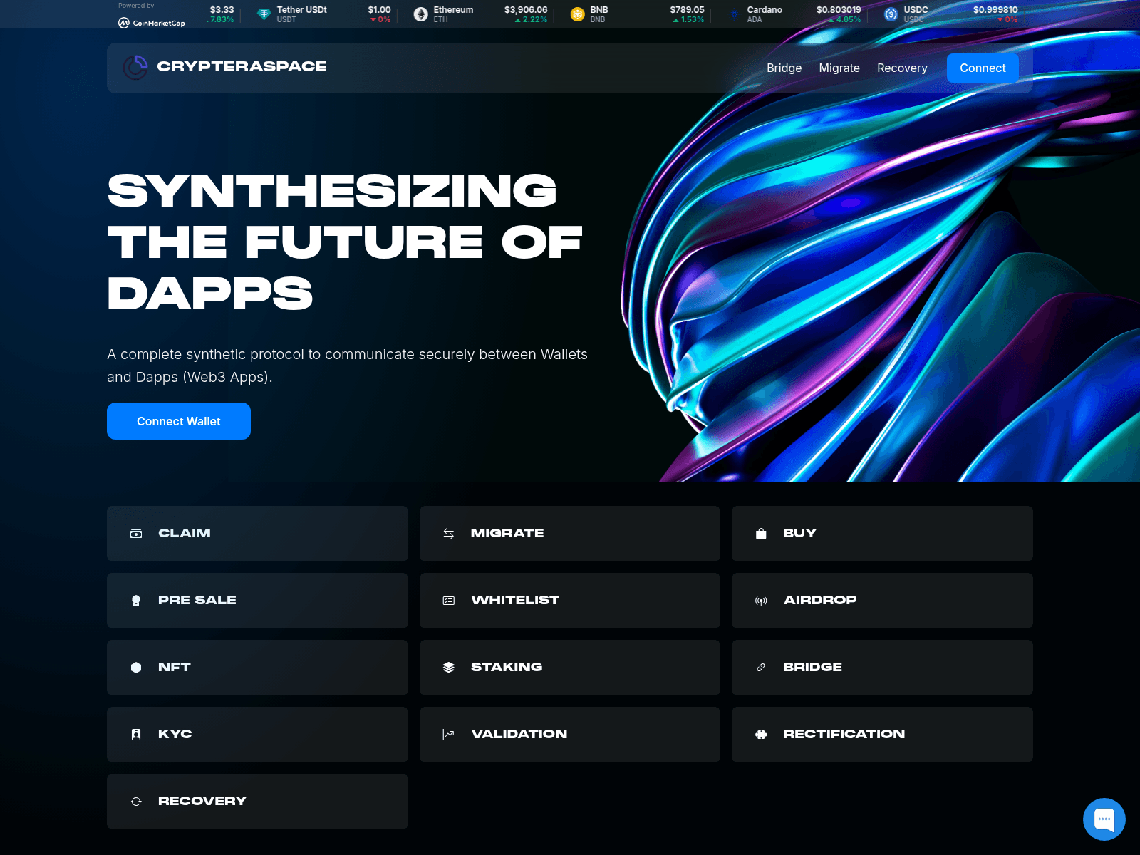 Forensic screenshot of crypteraspace.com