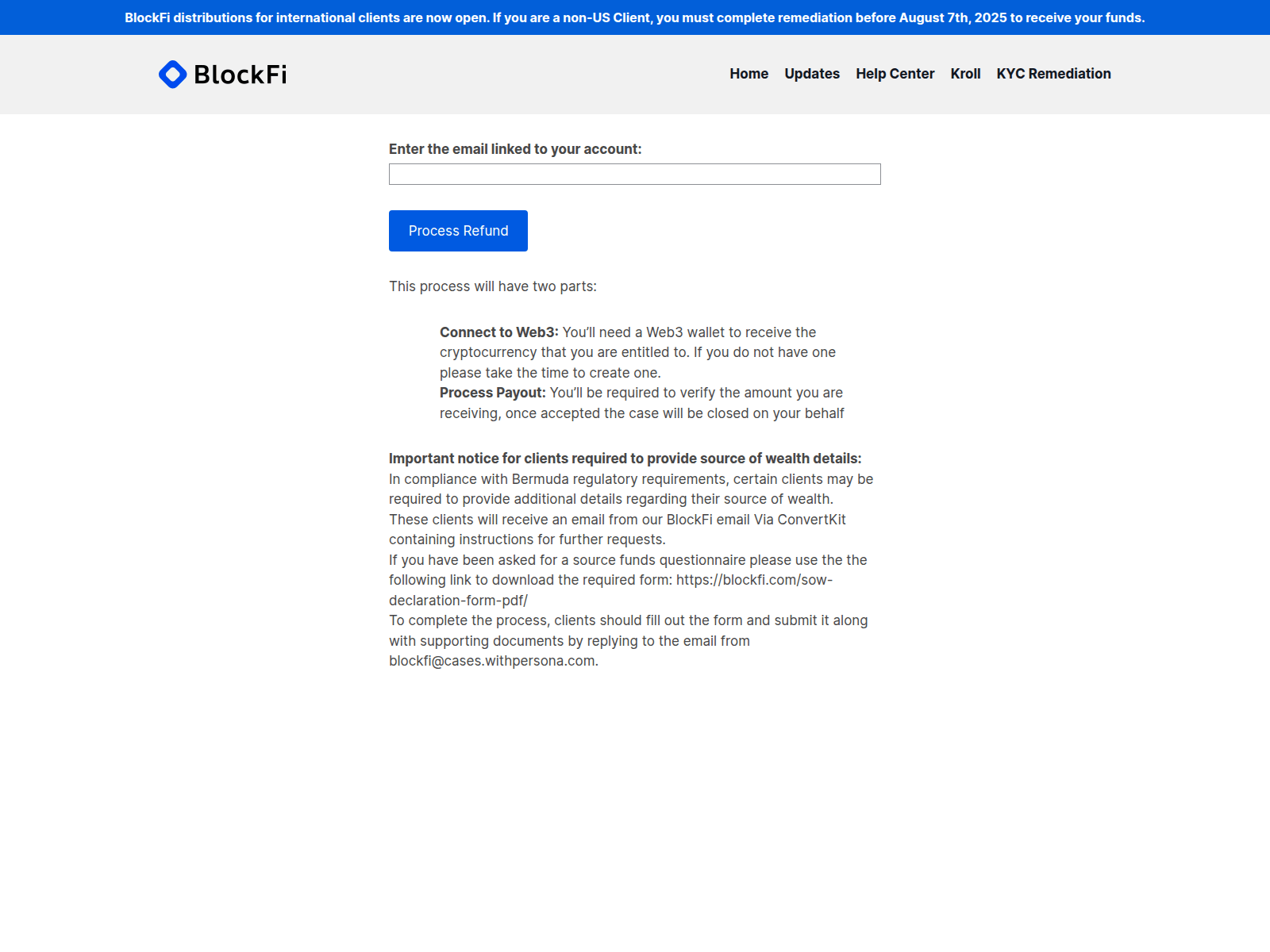 Screenshot of www.legal-disbursement-blockfi.com