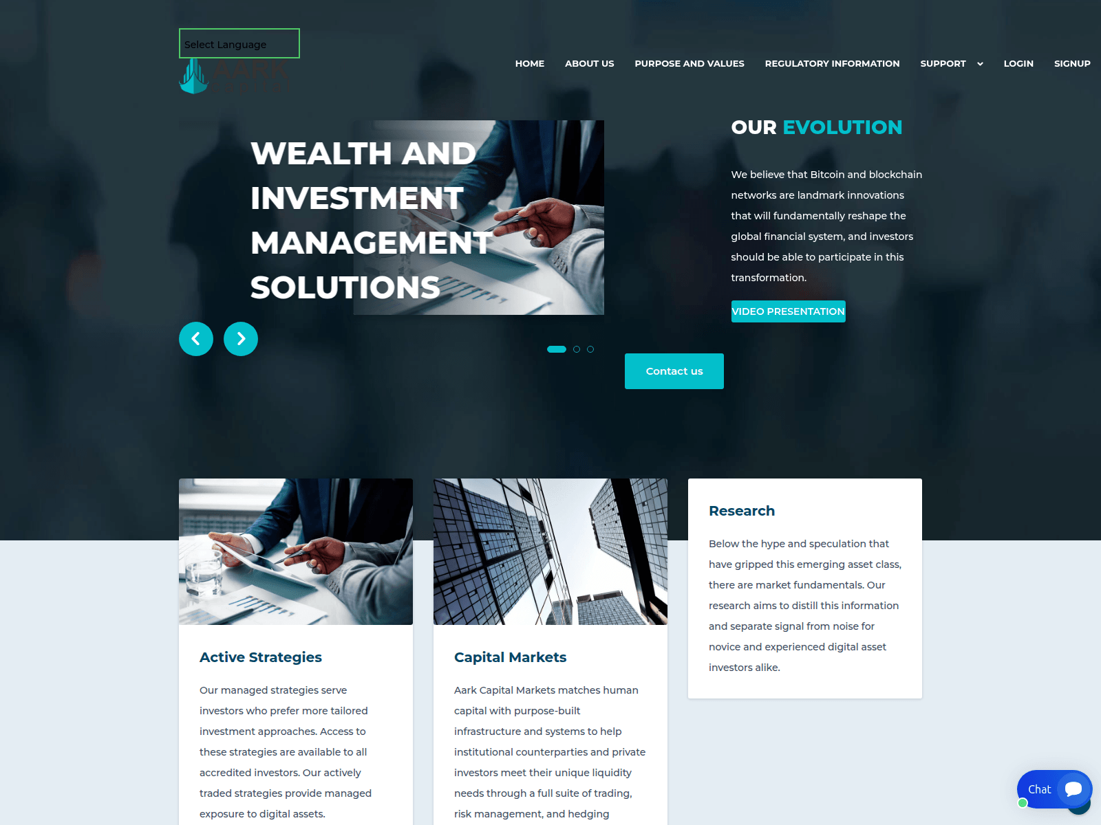 Screenshot of aarkcapital.com