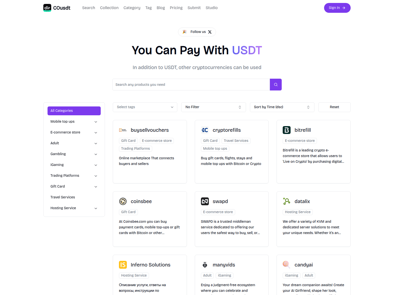 Screenshot of cousdt.com
