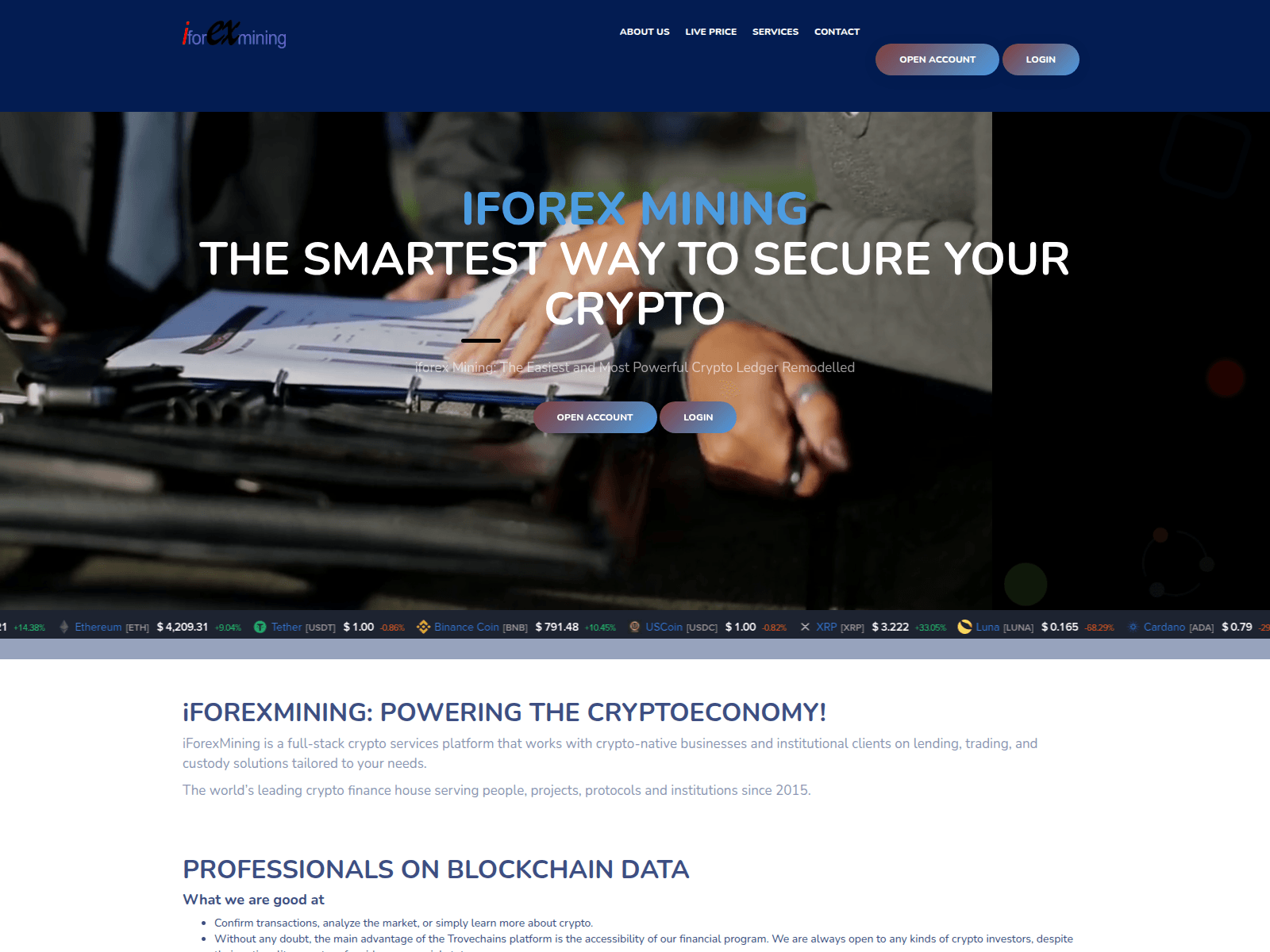 Screenshot of iforexmining.com