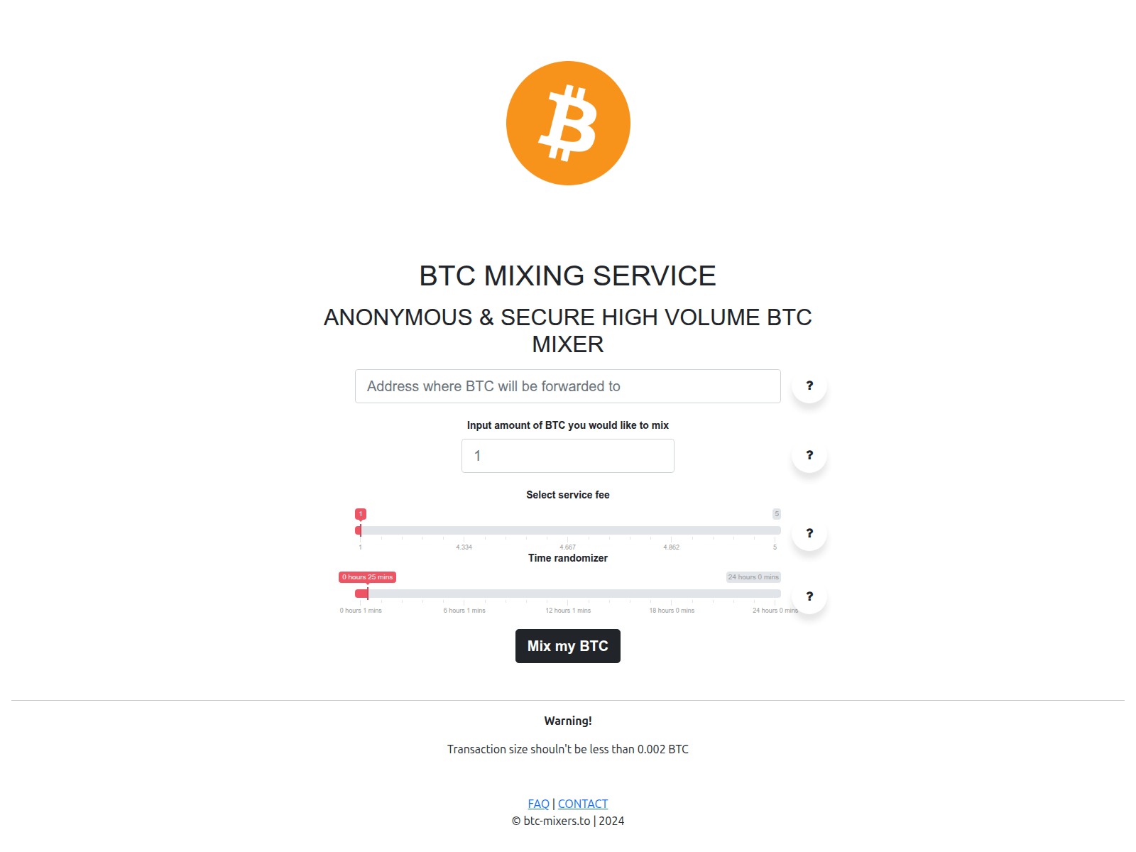 Forensic screenshot of btc-mixers.to