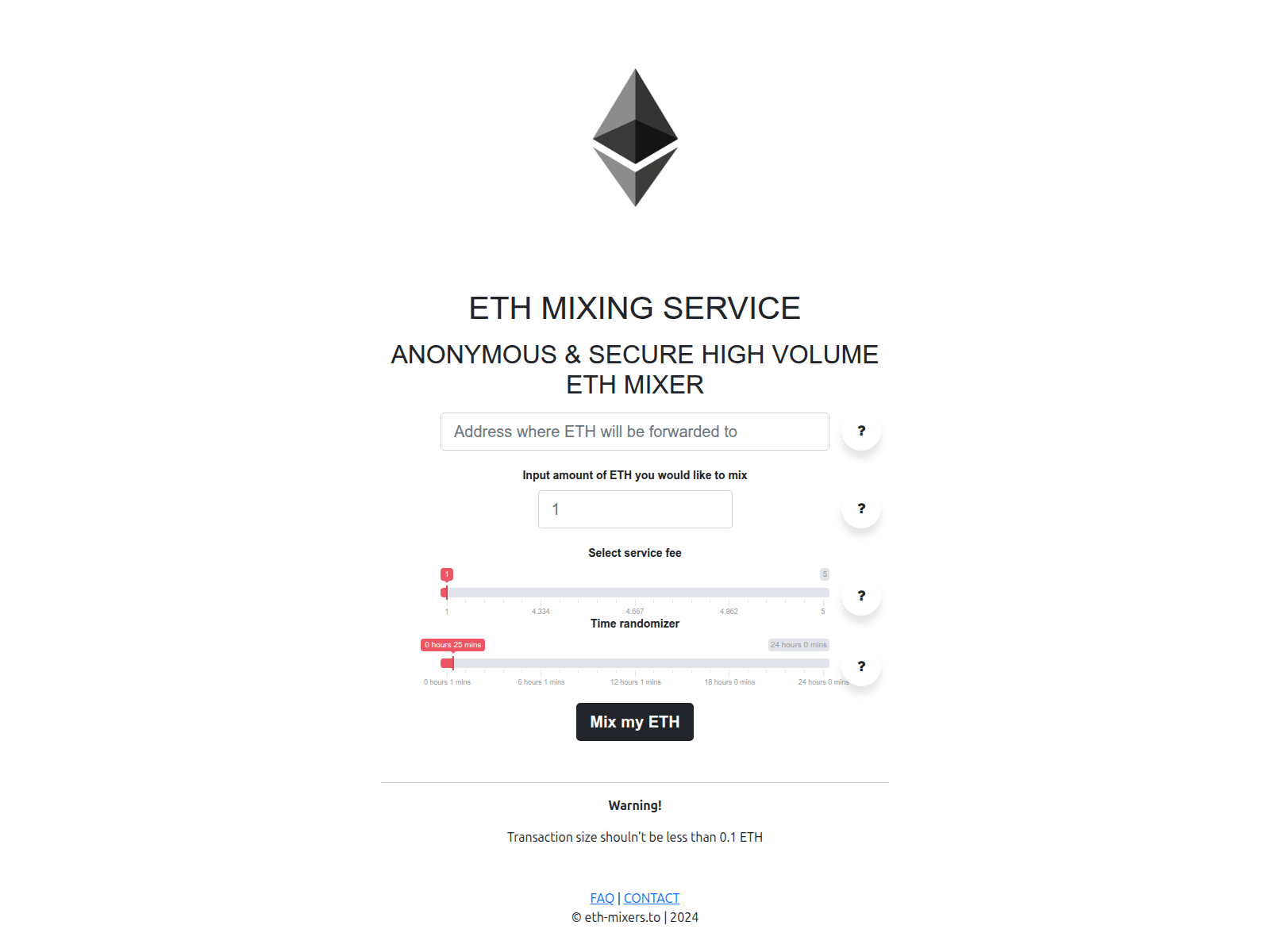 Screenshot of eth-mixers.to