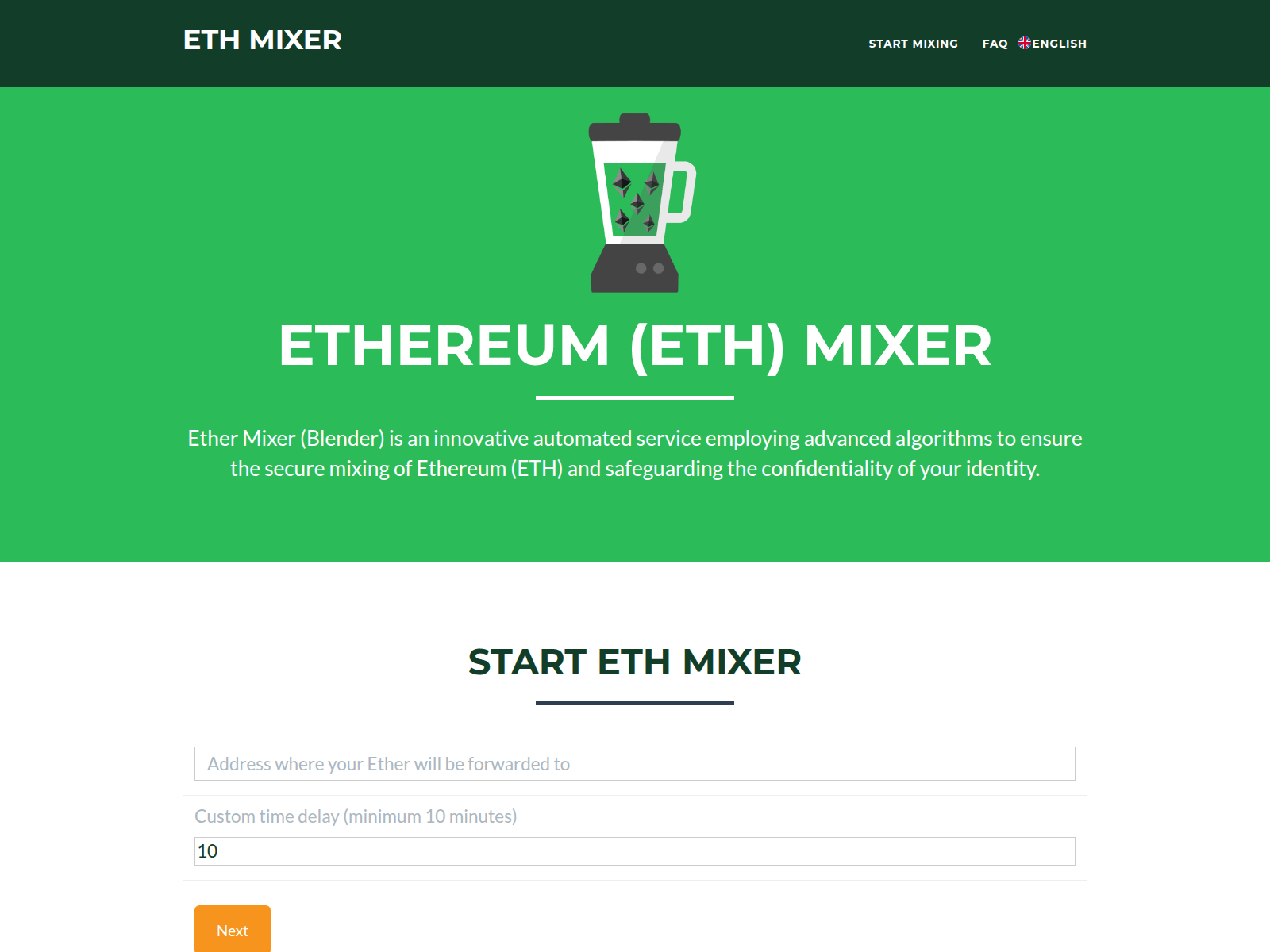 Screenshot of ethereumixer.to