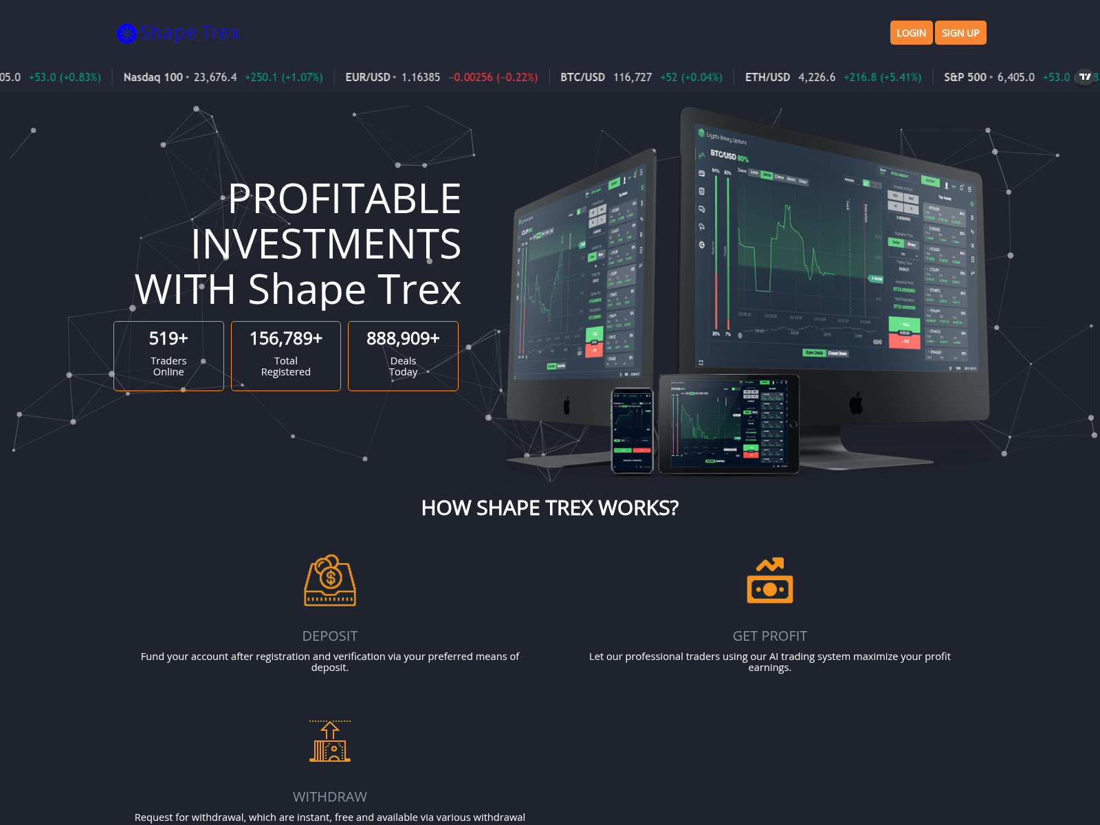 Forensic screenshot of shapetrex.com