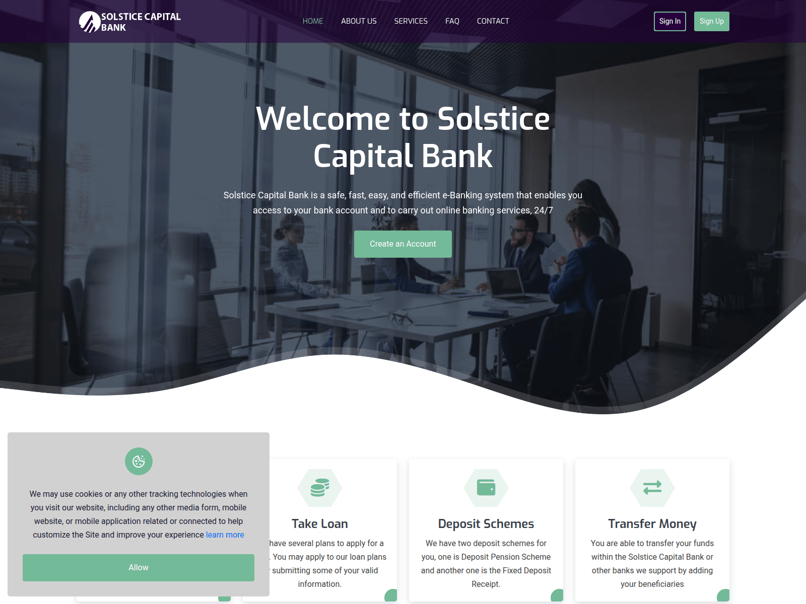 Screenshot of solsticecb.com