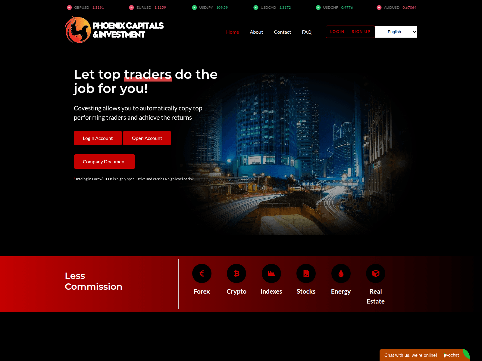 Screenshot of phoenixcapitalsvestment.com