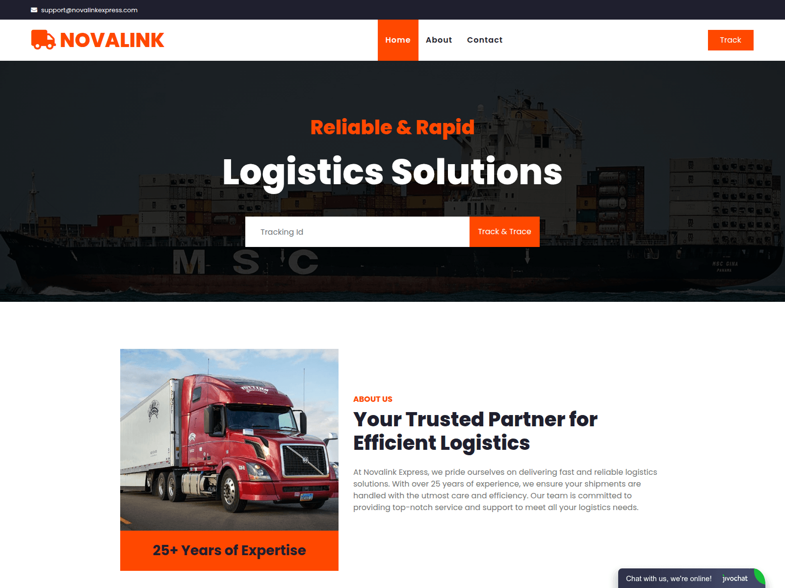 Forensic screenshot of novalinkexpress.com