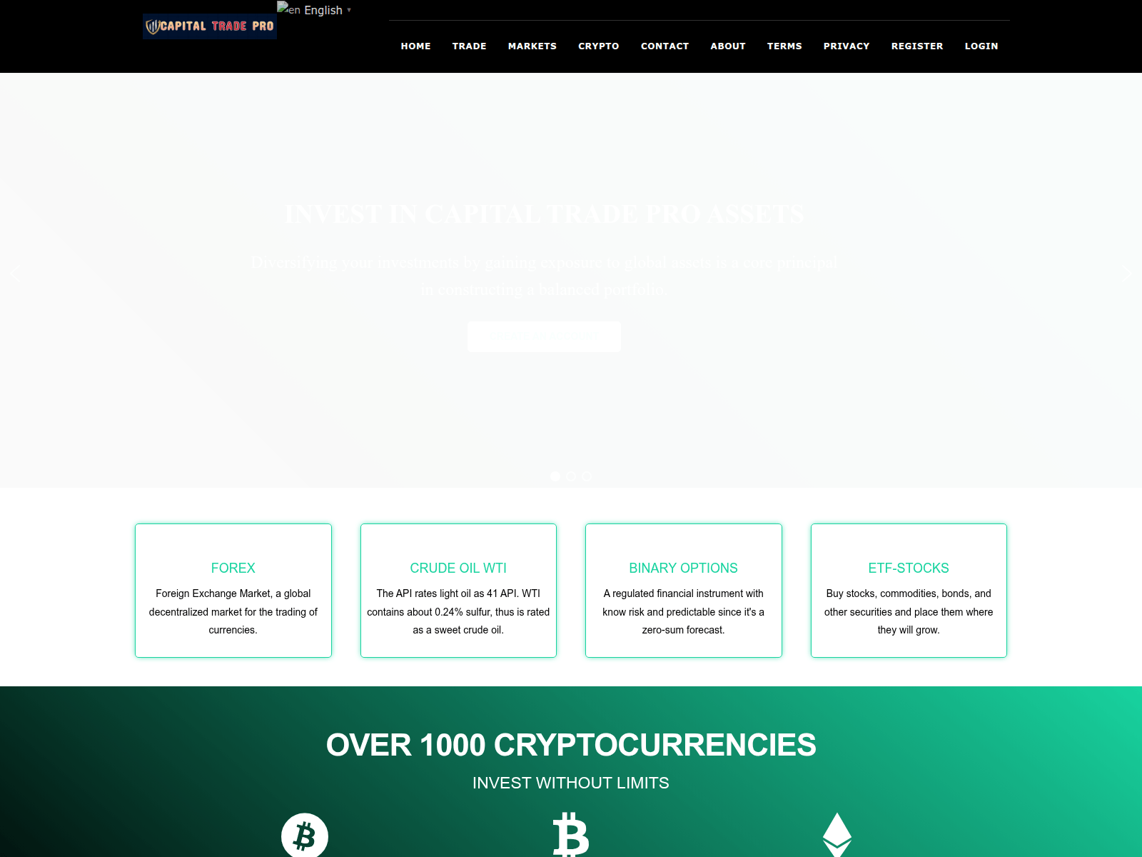 Forensic screenshot of icapitaltrade.pro showing the phishing page layout