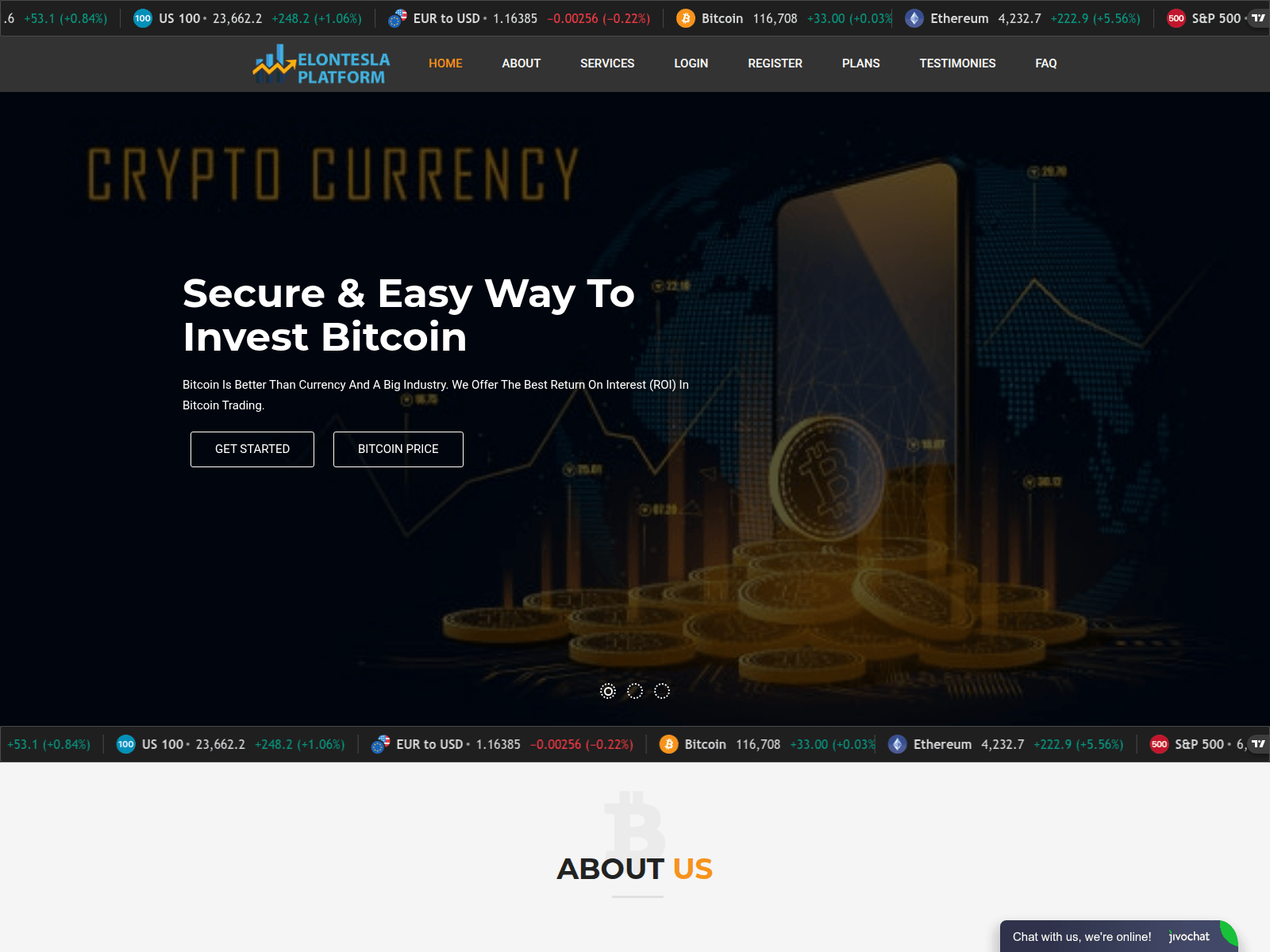 Forensic screenshot of elonteslaplatform.com