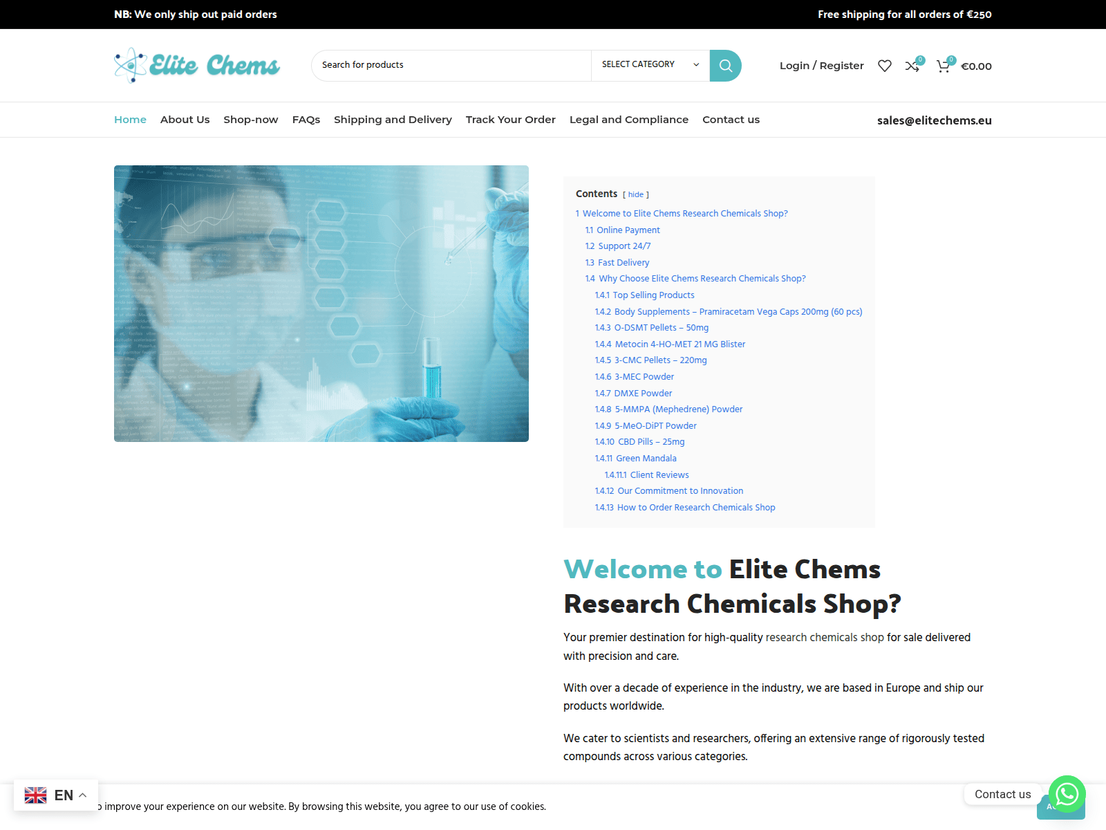 Forensic screenshot of elitechems.eu