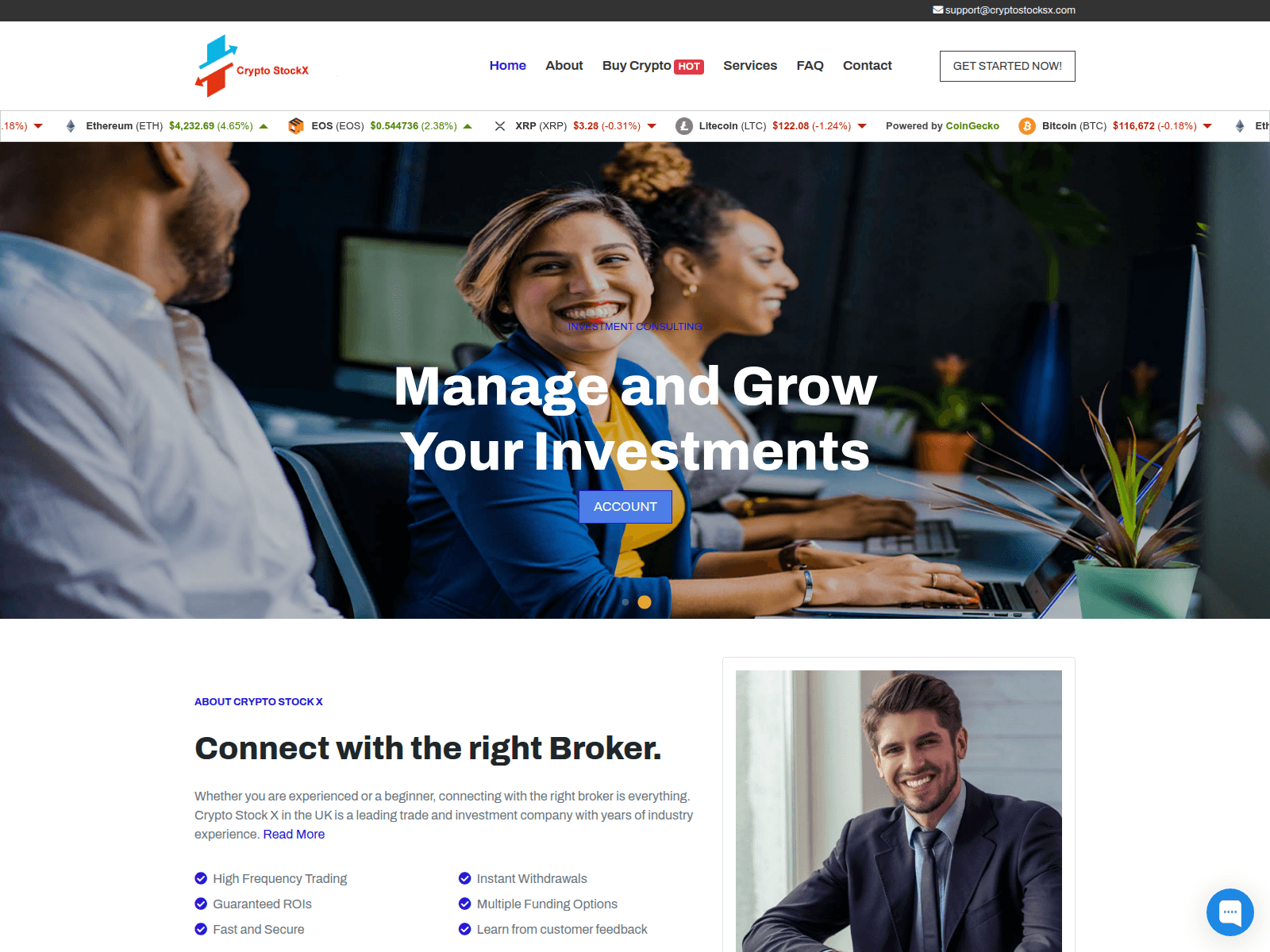 Screenshot of cryptostocksx.com