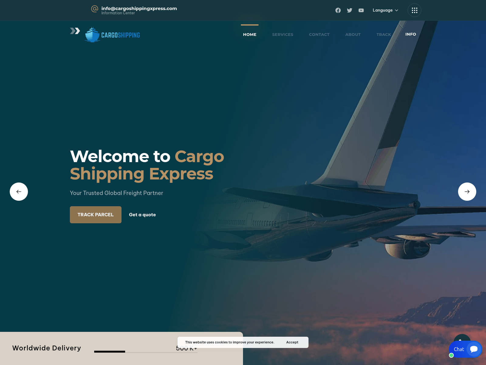 Screenshot of cargoshippingxpress.com