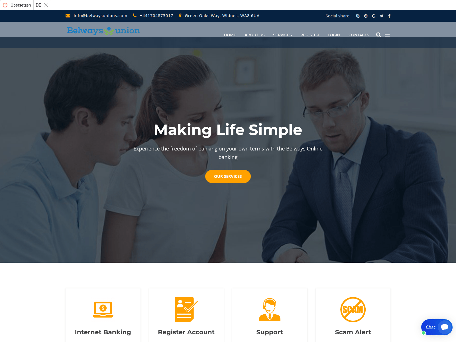 Screenshot of belwaysunions.com