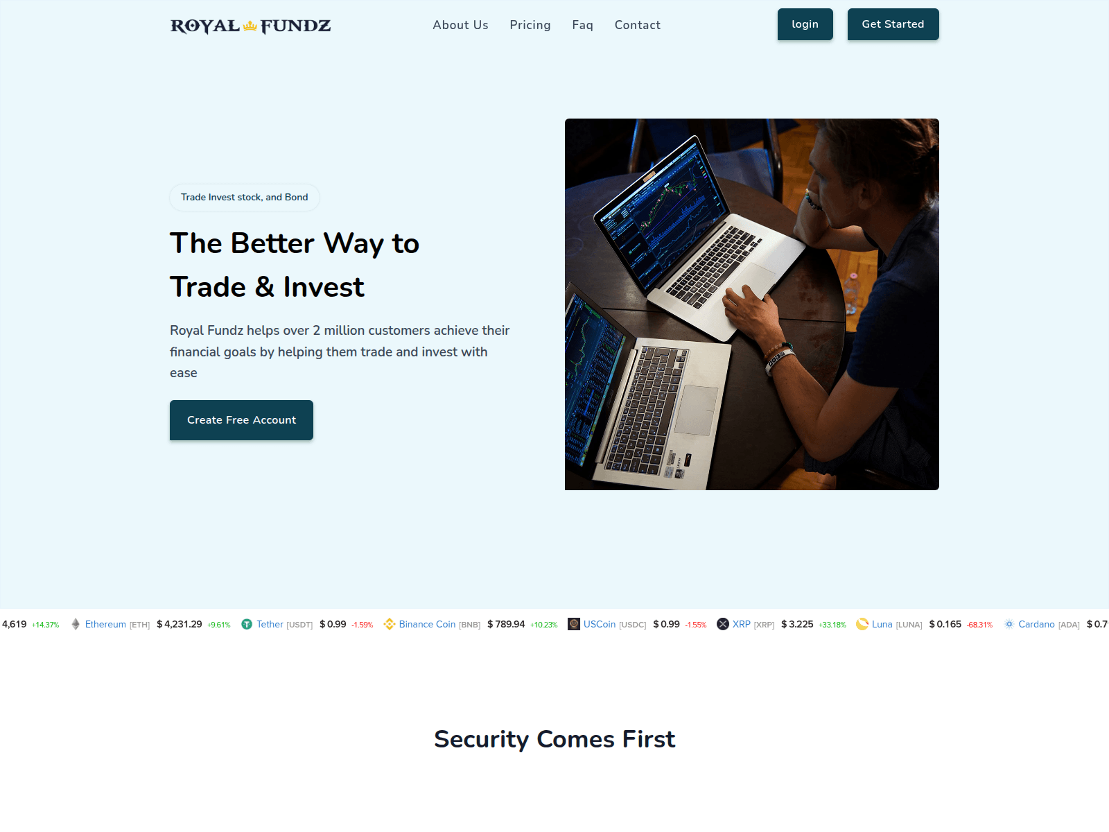 Screenshot of app.royalfundz.com