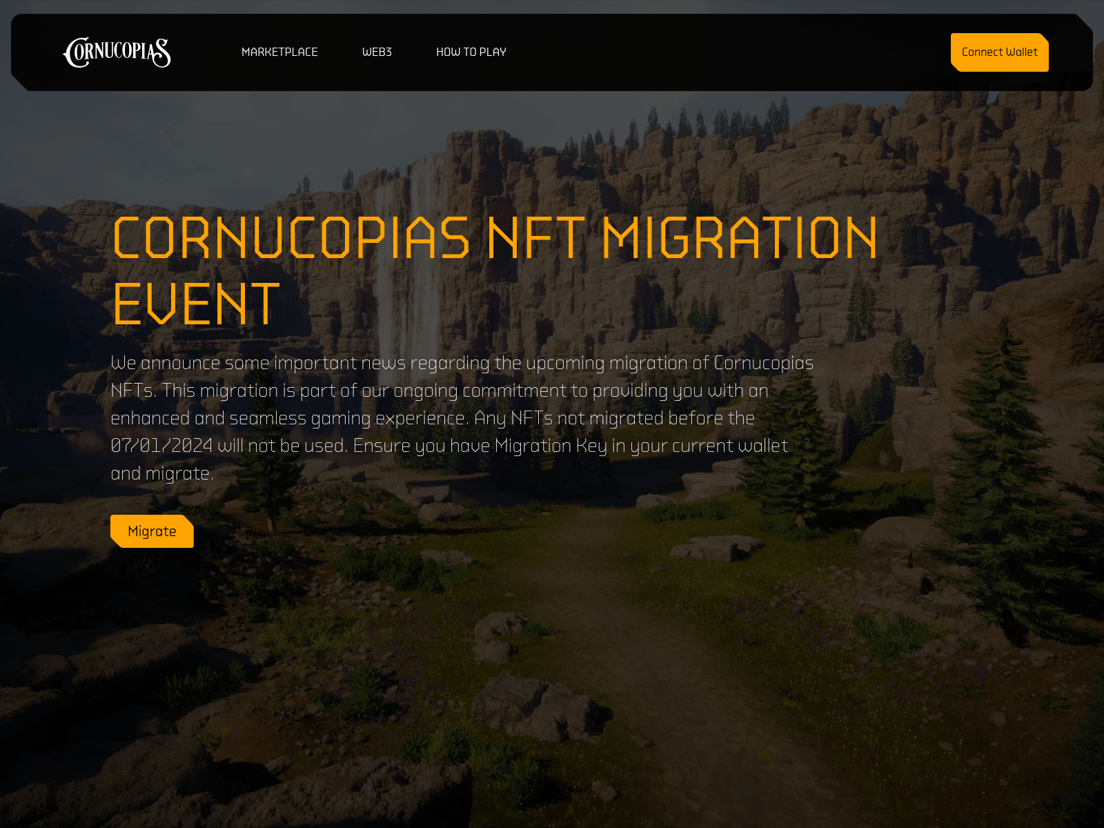 Forensic screenshot of cornucopiasnft.org