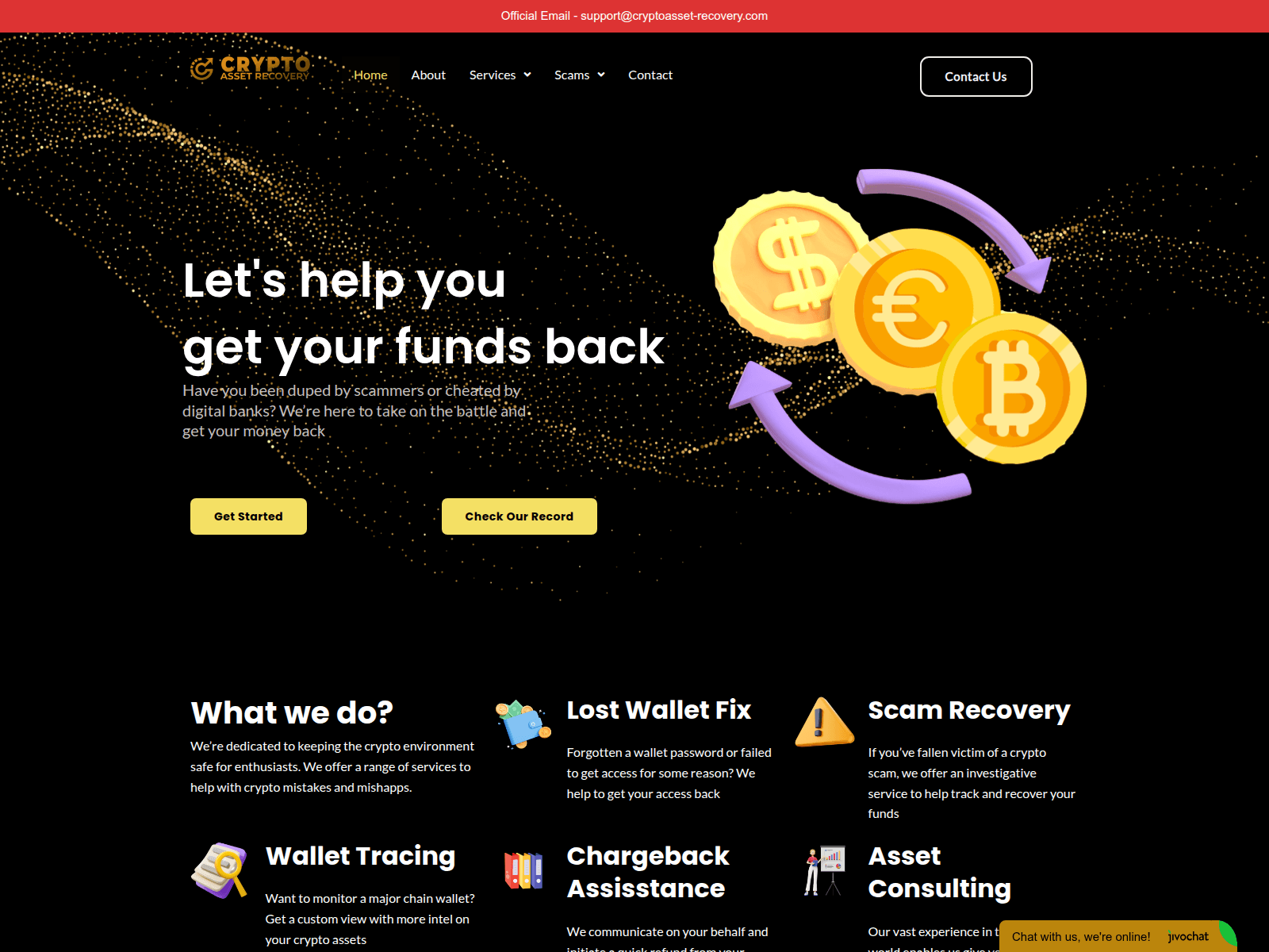 Screenshot of cryptoasset-recovery.com