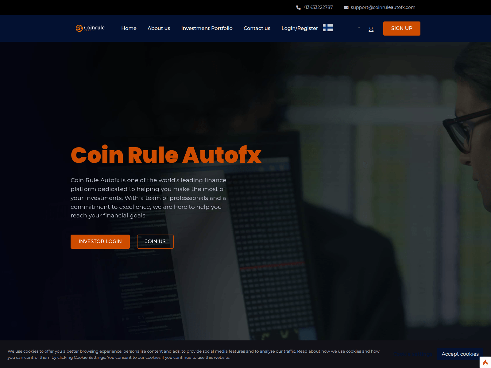 Screenshot of coinruleautofx.com