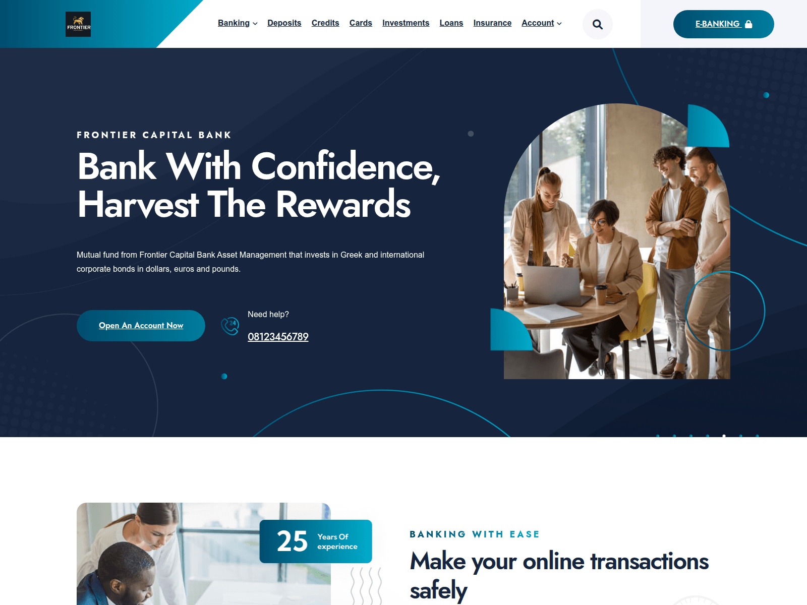 Screenshot of clientarea.frontiercapitalbank.com