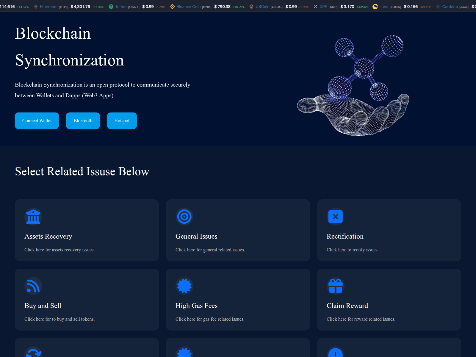 Screenshot of dextoolwallets.on.fleek.co