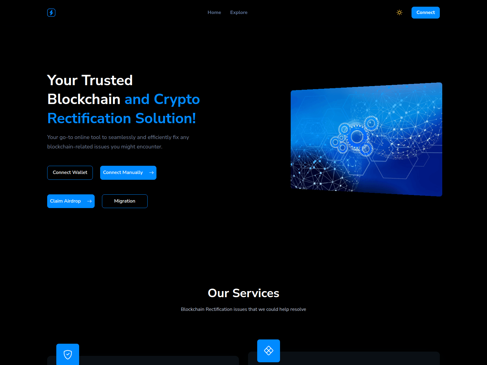 Forensic screenshot of blockdappresolve.firebaseapp.com