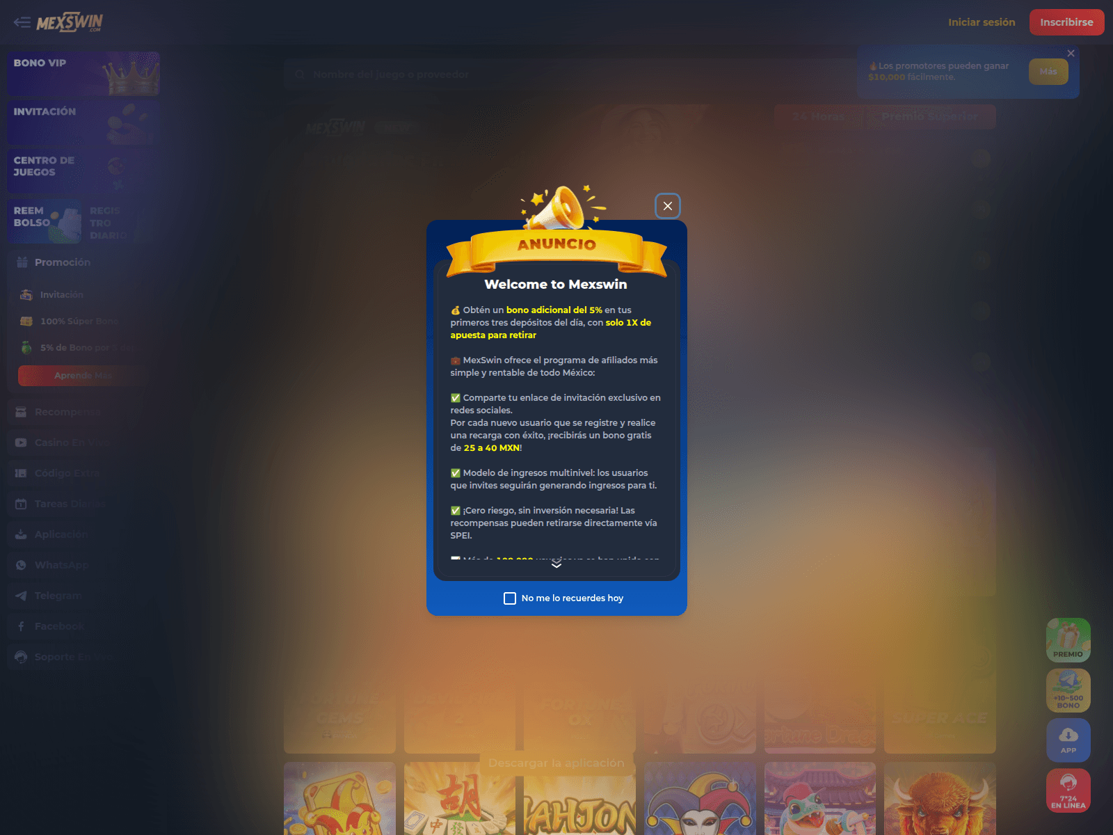 Screenshot of mexswin-6k.top