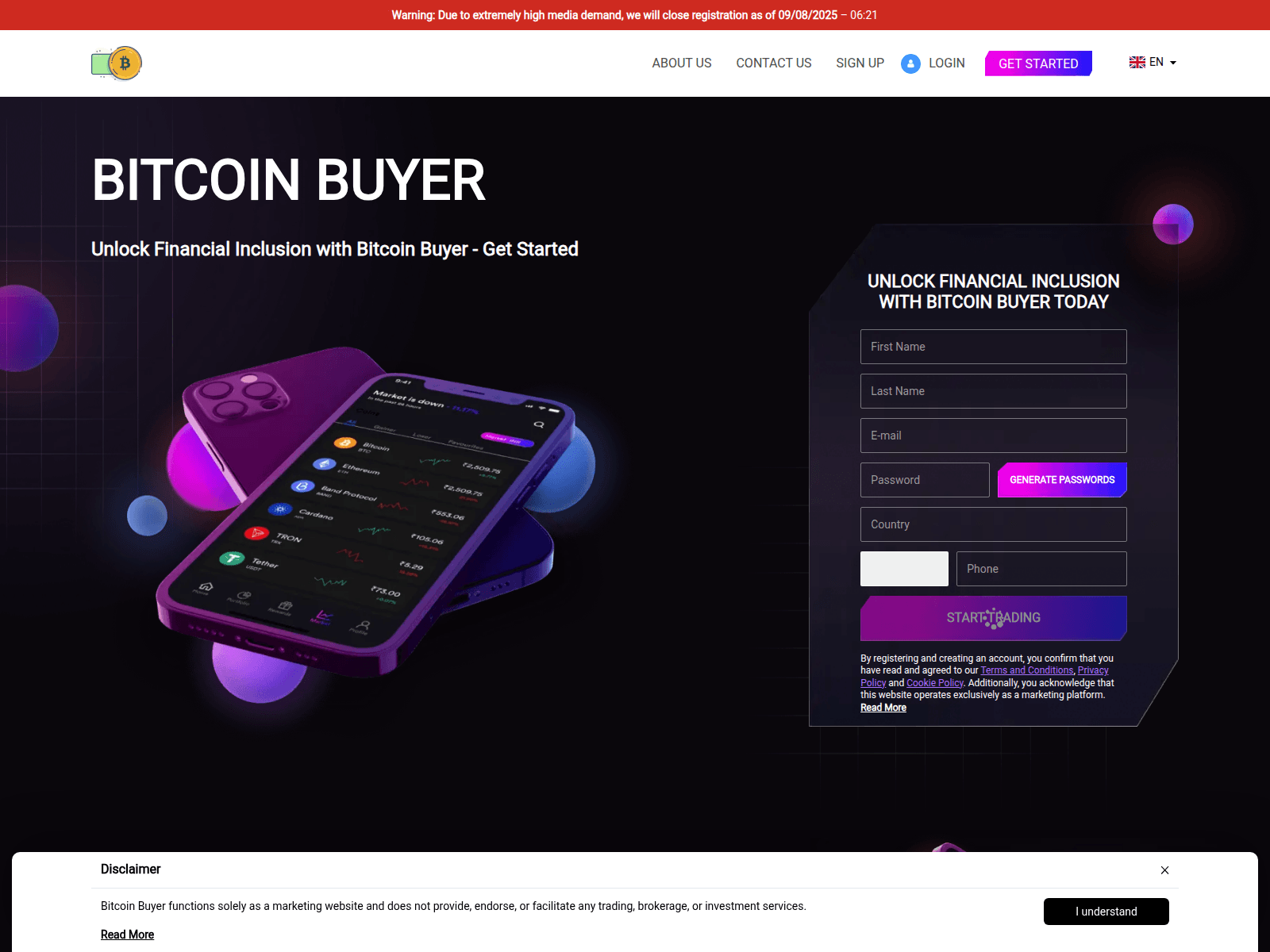 Screenshot of bitcoin-buyer-solution.com