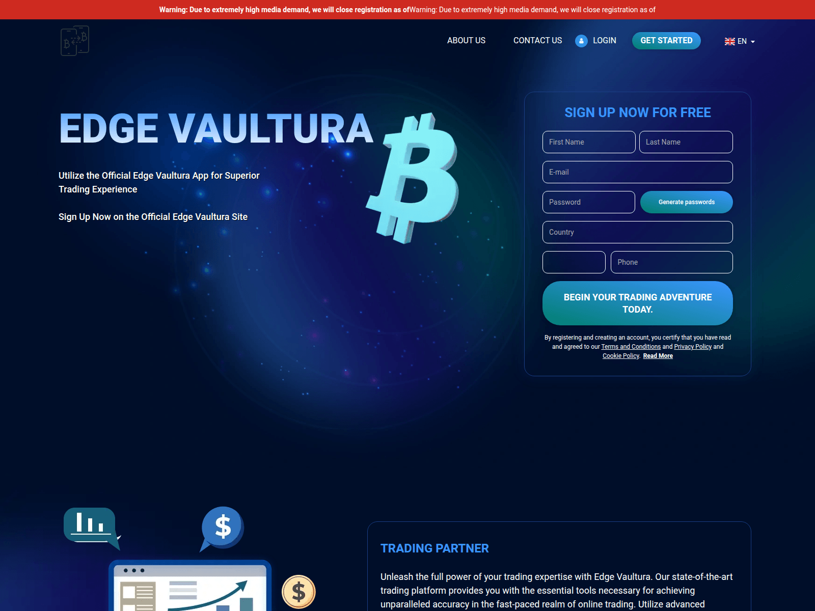 Forensic screenshot of edge-vaultura.com