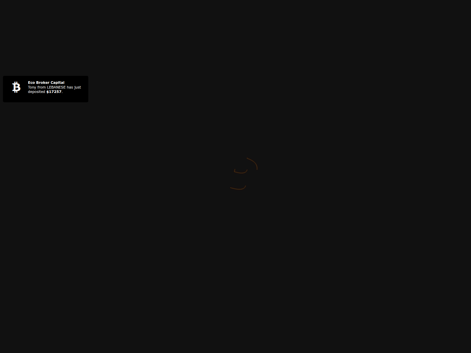 Forensic screenshot of ecobrokercapital.com showing the phishing page layout