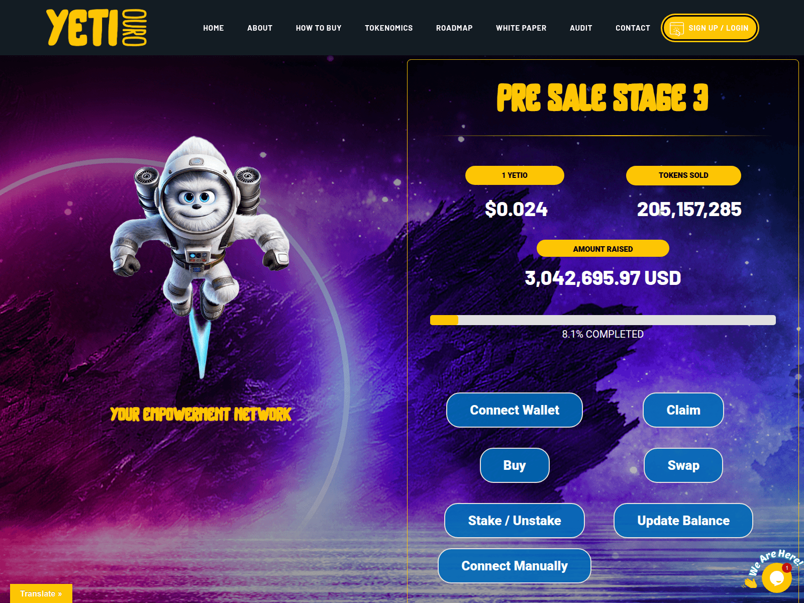 Screenshot of yetiouro.co