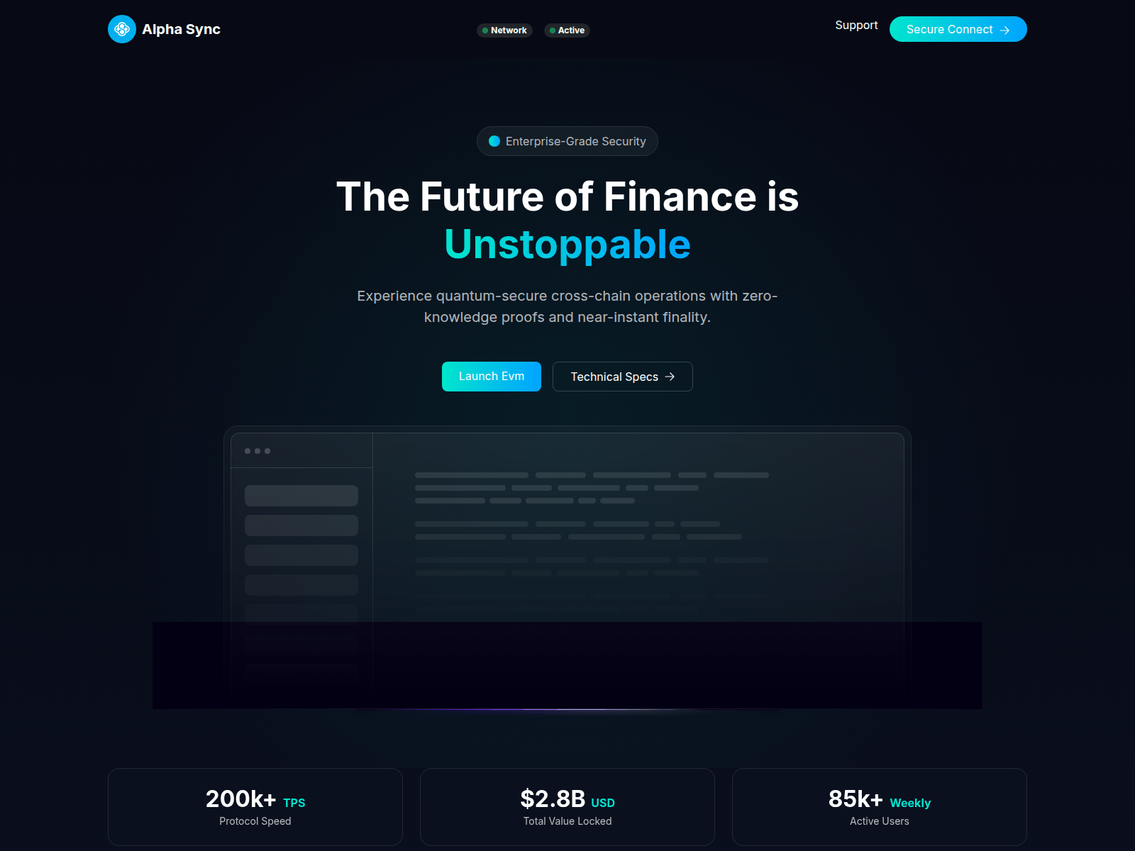 Screenshot of alphasync.live